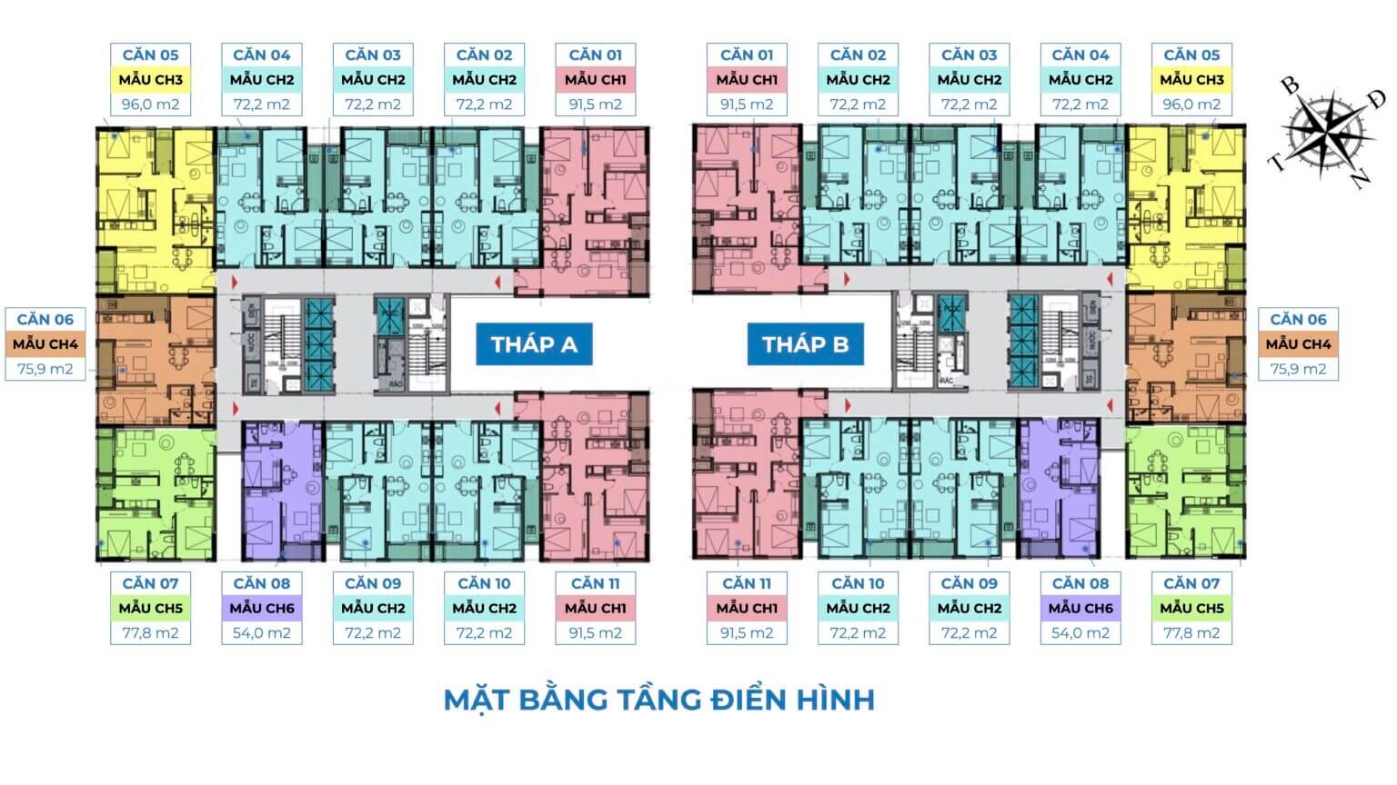 mặt bằng dự án the charm an hưng hà đông