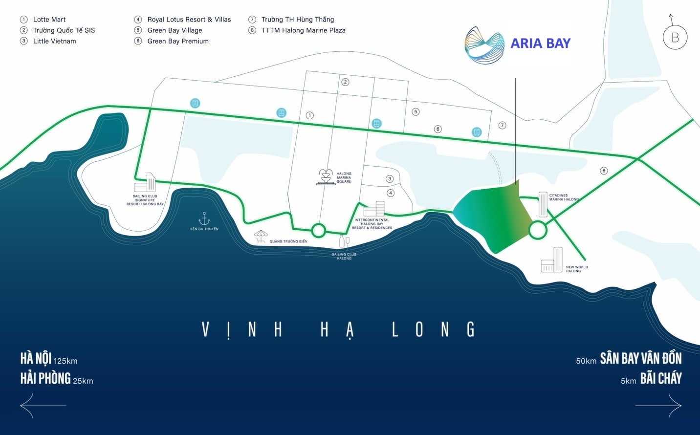 vị trí dự án aria bay hạ long